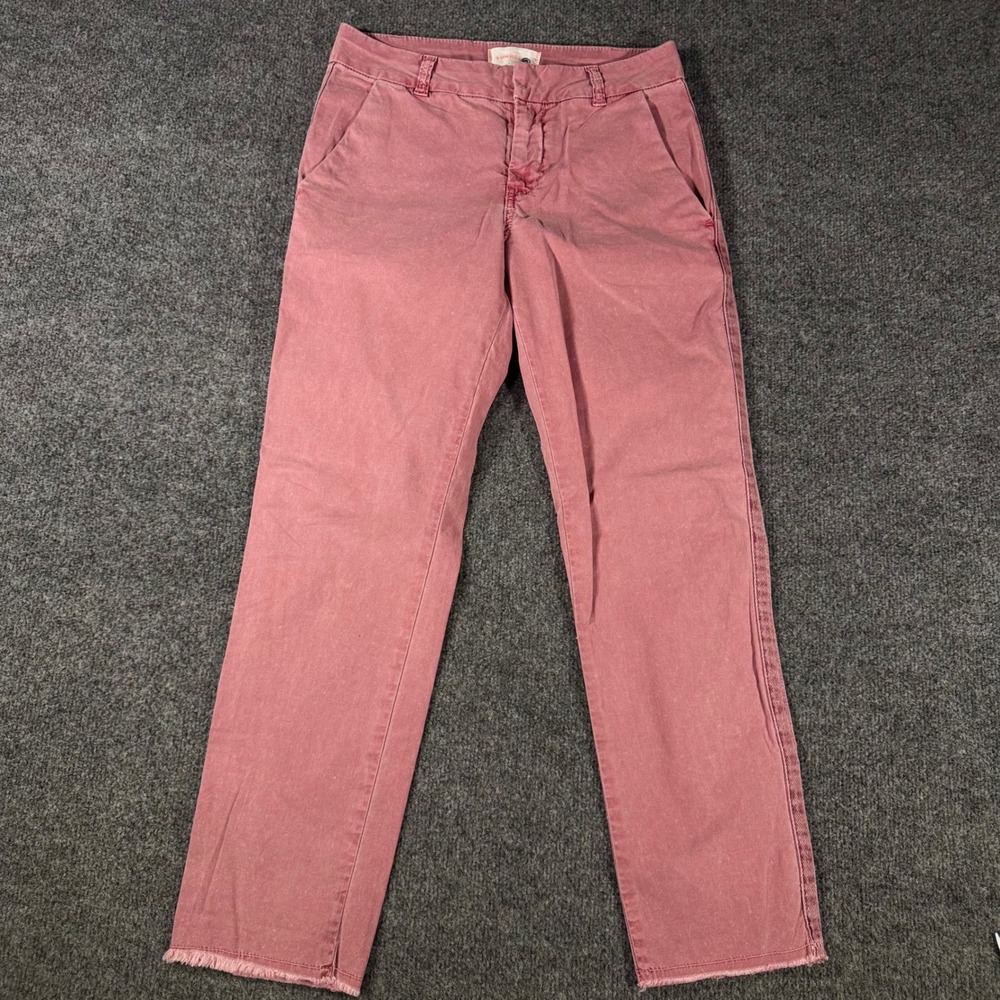 Sundry Chino Pants Womens 25 Pink Side Stripe Raw Hem Crop Straight Made in USA